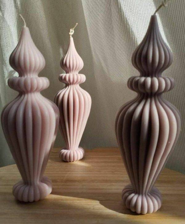 قالب سیلیکونی شمع سان سیلیکونی طرح خمره ای شیاردار