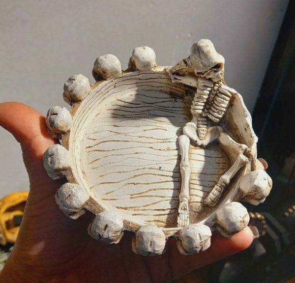 قالب سیلیکونی سنگ مصنوعی سان سیلیکونی طرح زیرسیگاری اسکلت 026