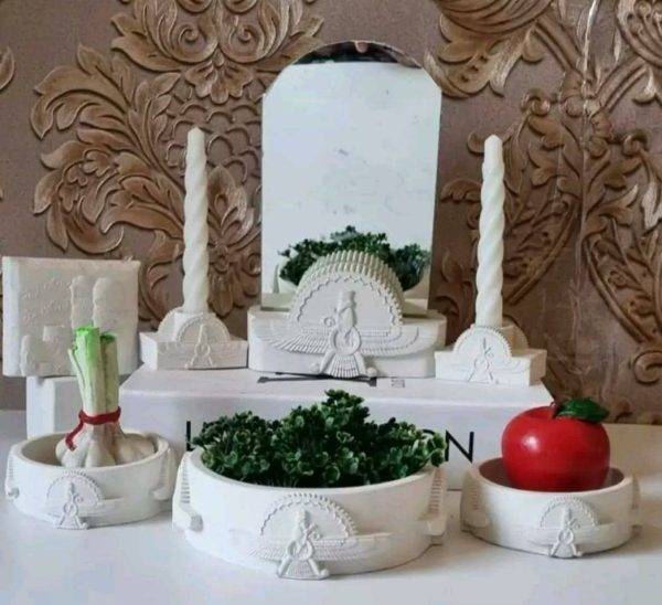 قالب سیلیکونی سنگ مصنوعی ظرف هفت‌سین طرح فروهر (هخامنشی)