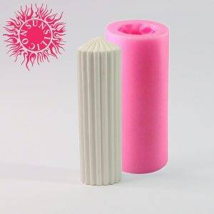 قالب سیلیکونی شمع سان سیلیکون طرح استوانه شیاردار گنبدی