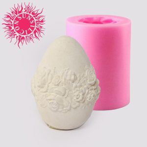 قالب سیلیکونی شمع سان سیلیکون طرح تخم مرغ گلی