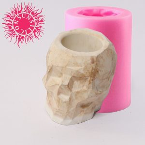 قالب سیلیکونی سنگ مصنوعی سان سیلیکون طرح گلدان جمجمه هندسی